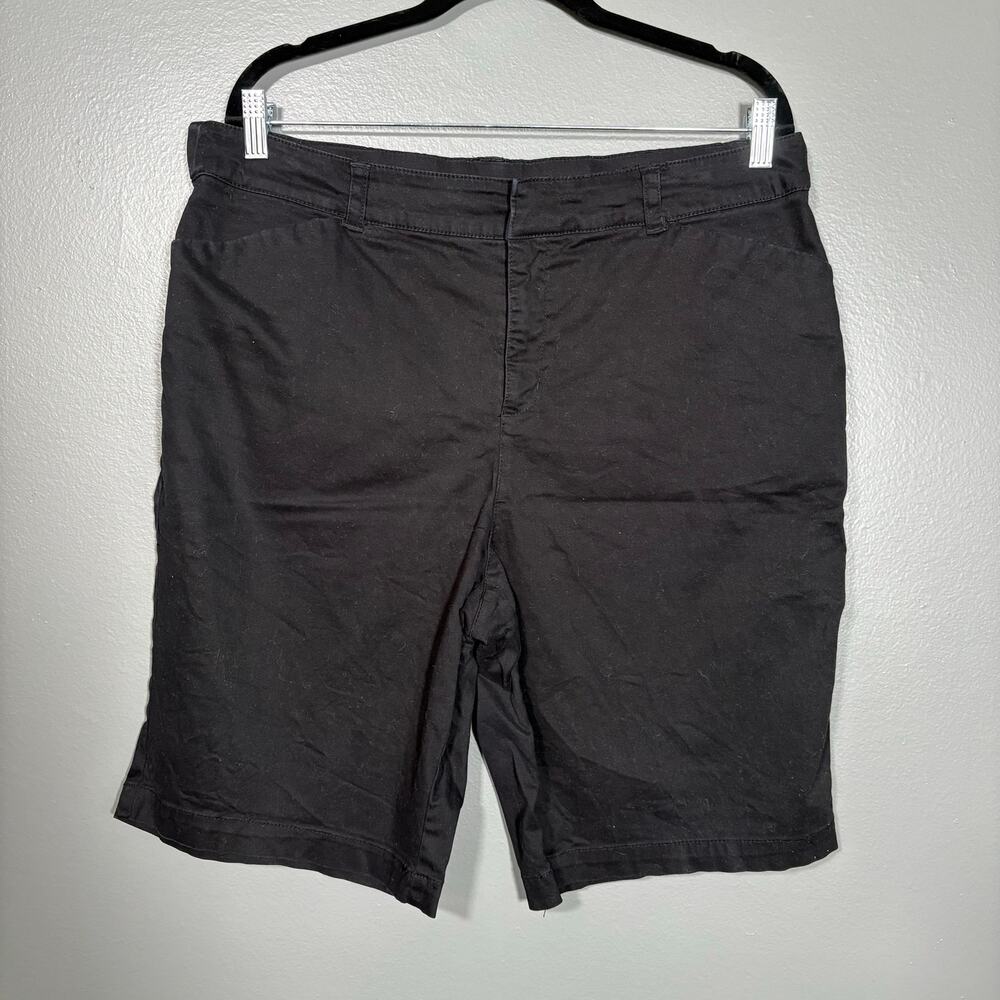 Croft & Barrow Classic Fit Black Chino Bermuda Shorts - 16 - Women's Plus Size